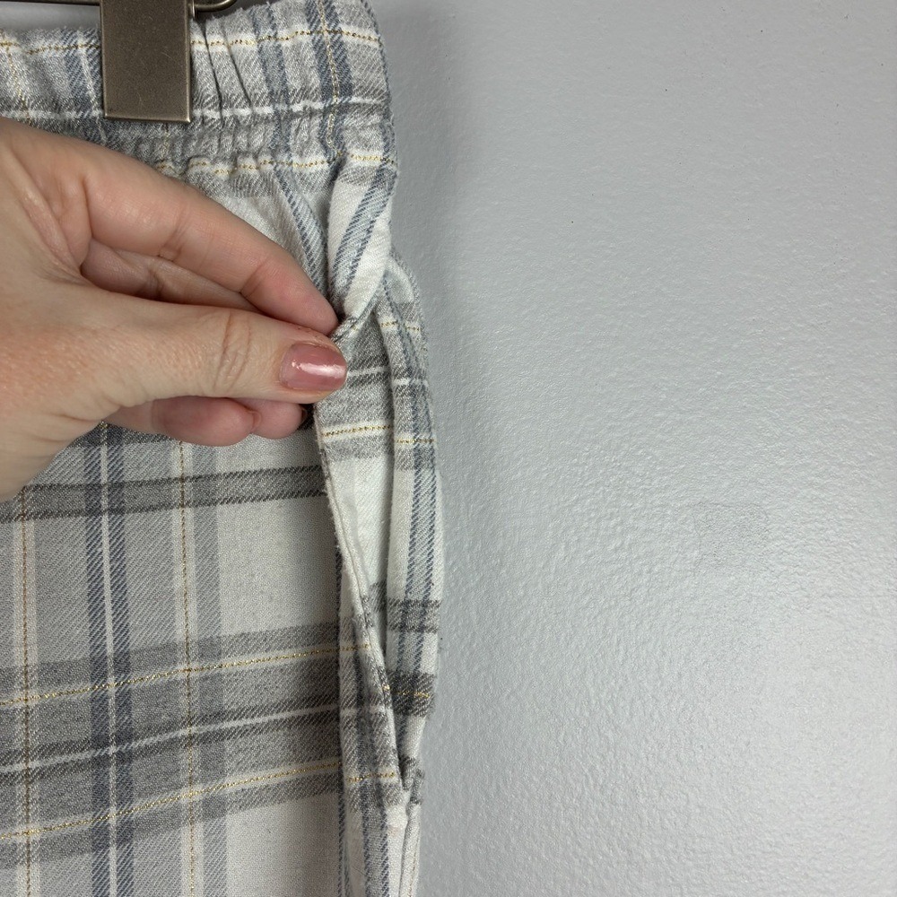 Jaclyn New York Pajama Set L Rayon Cotton Plaid Sleepwear Cozy Loungewear Grey - Picture 8 of 13